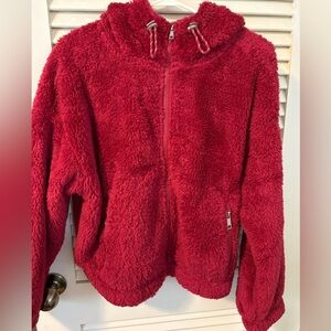Brand new! Calvin Klein red plush zip up - m
